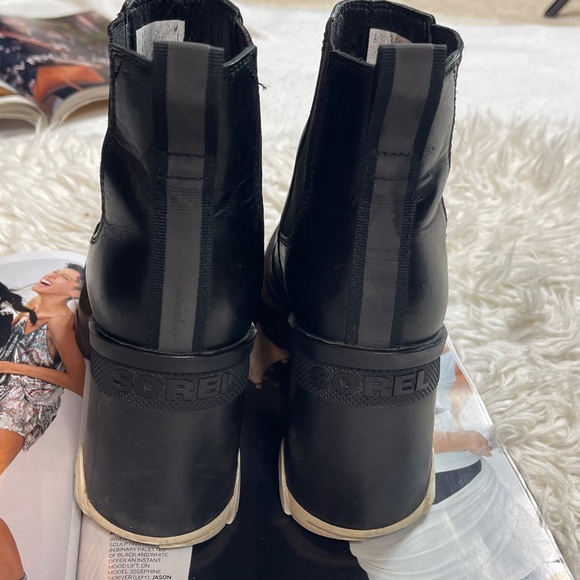 Sorel Brex Chelsea Heeled Waterproof Pull On Boots Black/White - Picture 5 of 12